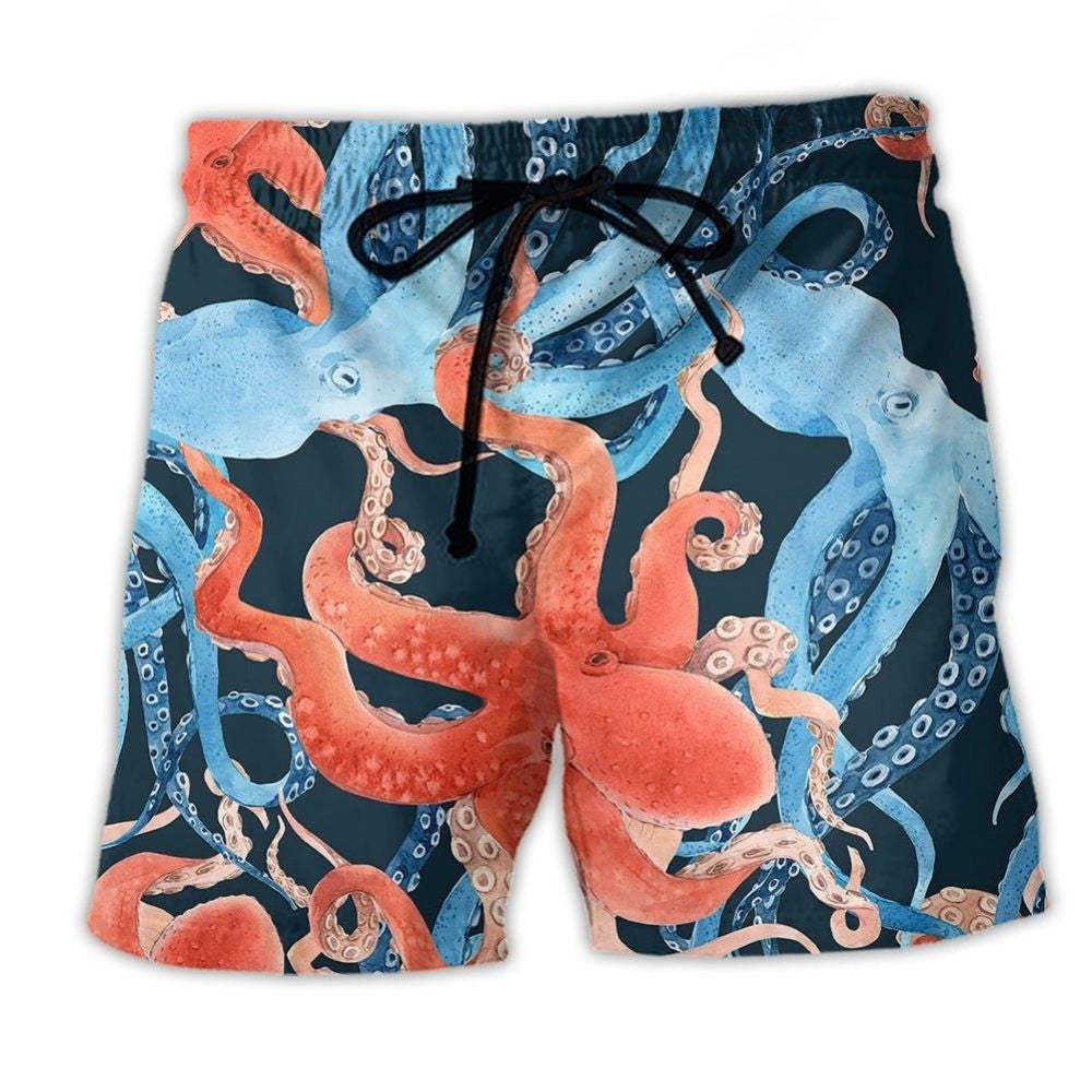 Octopus Ocean Beach Shorts For Coastal Road Trips And Distinctive Seasonal Style