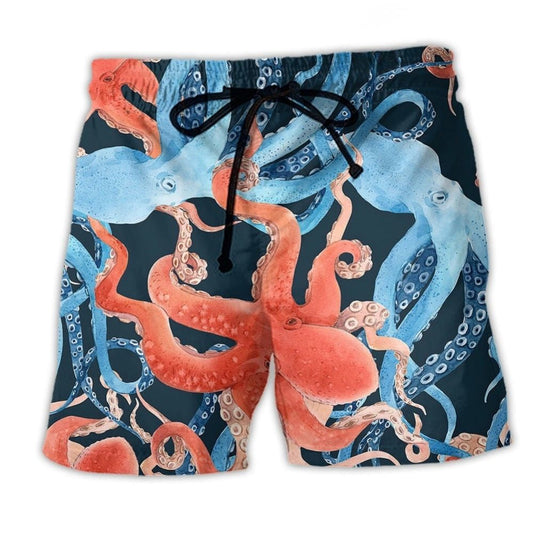 Octopus Ocean Beach Shorts For Coastal Road Trips And Distinctive Seasonal Style