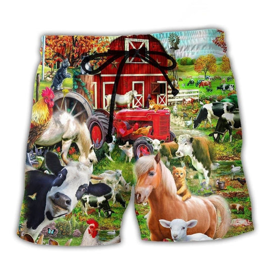 Peaceful Farm Beach Shorts For Poolside Relaxation And Travel Ready Comfort