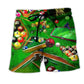 Billiard Green Beach Shorts Pattern View For Weekend Trips And Outdoor Activities