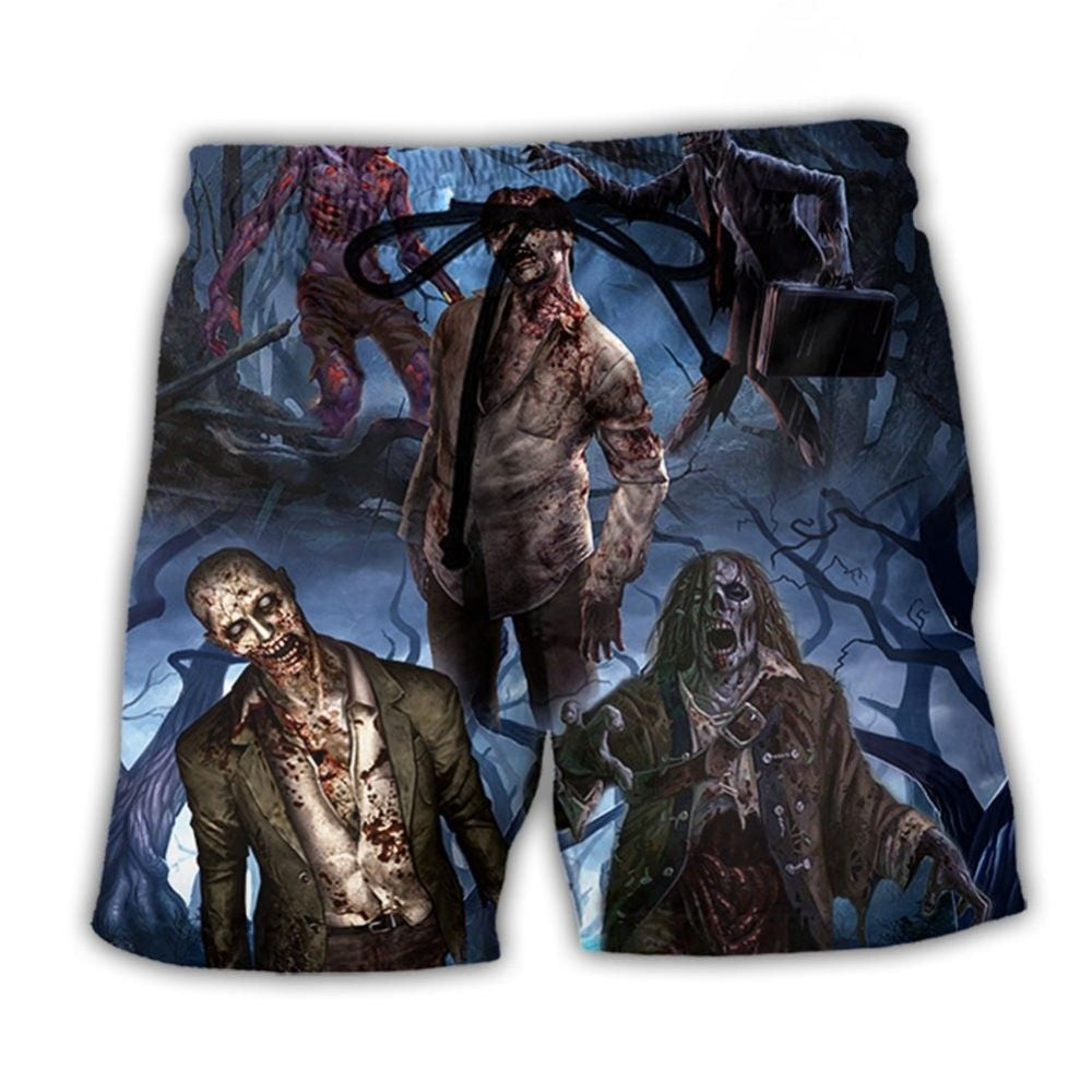 Zombie Blood Dark Halloween Beach Shorts For Resort Days And Easy Warm Weather Wear