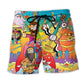 Bohemian Guitar Peace Color Beach Shorts For Resort Getaways And Everyday Comfort