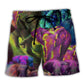 Colorful Elephant Beach Shorts For Vacation Travel And Laid Back Daily Wear