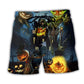 Halloween Pumpkin Night Sky Beach Shorts For Island Escapes And Easygoing Coastal Style