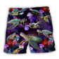 Neon Turtle Ocean Glow Beach Shorts For Seaside Adventures, Beach Days, And Summer Comfort