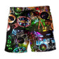 Music All You Need Is Drums Beach Shorts Pattern View For Coastal Trips And Outdoor Events
