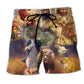 Jesus Animals Saved Inspired Beach Shorts Pattern View For Relaxed Vacation Styling