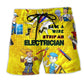 Electrician Save A Wire Humor Quote Beach Shorts For Poolside Relaxation And Summer Adventures