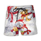 Christmas Snowman Love Painting Beach Shorts Pattern Detail For Sunny Outdoor Activities
