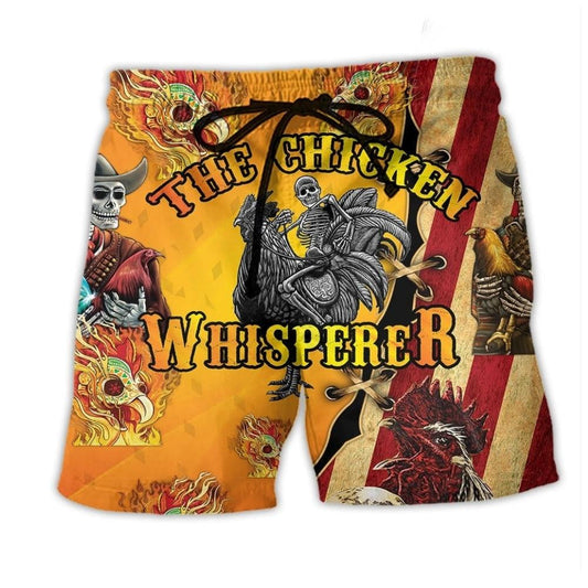 Farm Skull Chicken Fire Beach Shorts For Poolside Relaxation And Summer Adventures