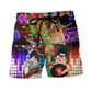Cat Rocker Music Beach Shorts Design Detail For Weekend Getaways And Beach Days