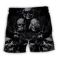 Dark Scary Skull Beach Shorts For Tropical Holidays And Leisure And Relaxation