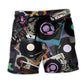 Melody Record Player Retro Beach Shorts For Warm Weather Outings And Easygoing Coastal Style