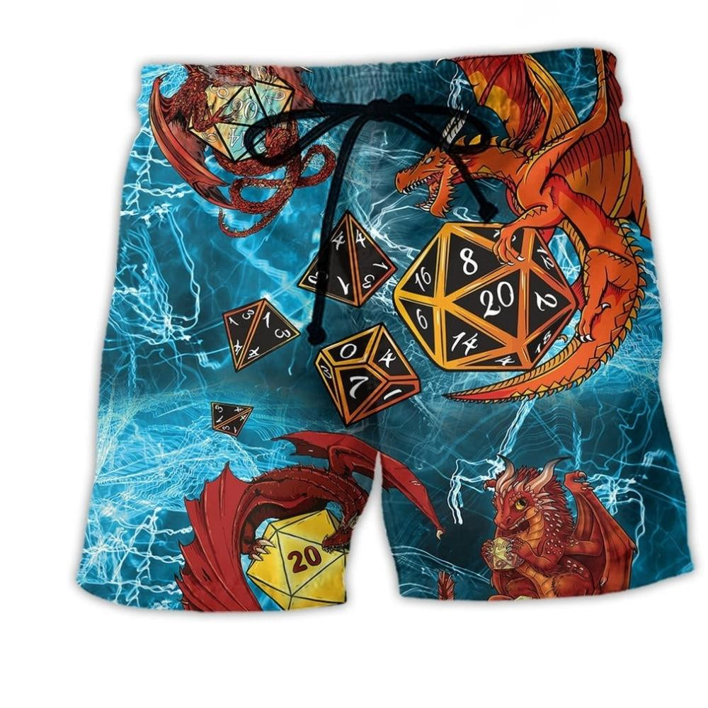 Dragon Lover Colors Beach Shorts Pattern View For Weekend Trips And Outdoor Activities