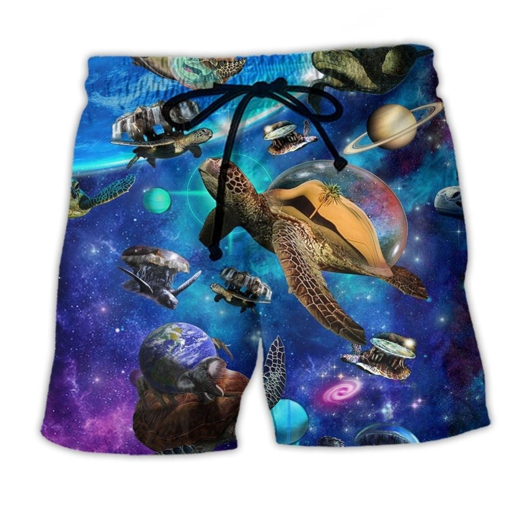 Eco Turtle Loves Planet Beach Shorts Graphic Detail For Resort Trips And Casual Outings