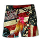 Farm Rooster Morning Rise Beach Shorts For Coastal Road Trips And Vacation Ready Style