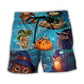 Halloween Owl Witch Night Sky Beach Shorts For Oceanfront Weekends And Casual Outdoor Comfort