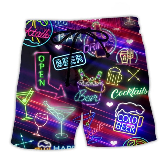 Cocktail Bar Drinks Fun Beach Shorts For Poolside Relaxation And Summer Adventures