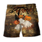 Halloween Eww Pumpkin Ghost Scared Beach Shorts For Sunny Day Getaways And Bright Summer Outfits