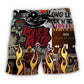 Rock Music Red Flame Energy Beach Shorts For Coastal Adventures And Relaxed Summer Wear