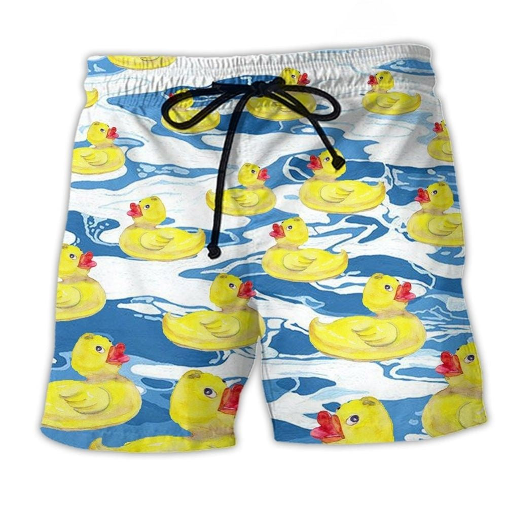 Funny Duck Cute Character Beach Shorts Print View For Coastal Escapes And Casual Outings