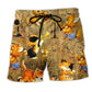 Baby Cat Loves Music Funny Beach Shorts For Tropical Getaways And Weekend Adventures