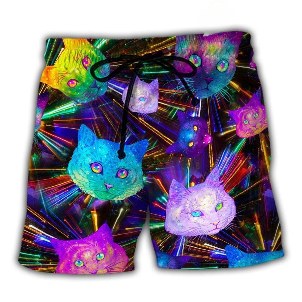 Cat Space Evolution Beach Shorts For Outdoor Adventures And Comfortable Resort Style