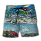 Salmon Fishing Is My Therapy Beach Shorts Design Detail For Casual Warm Weather Outfits
