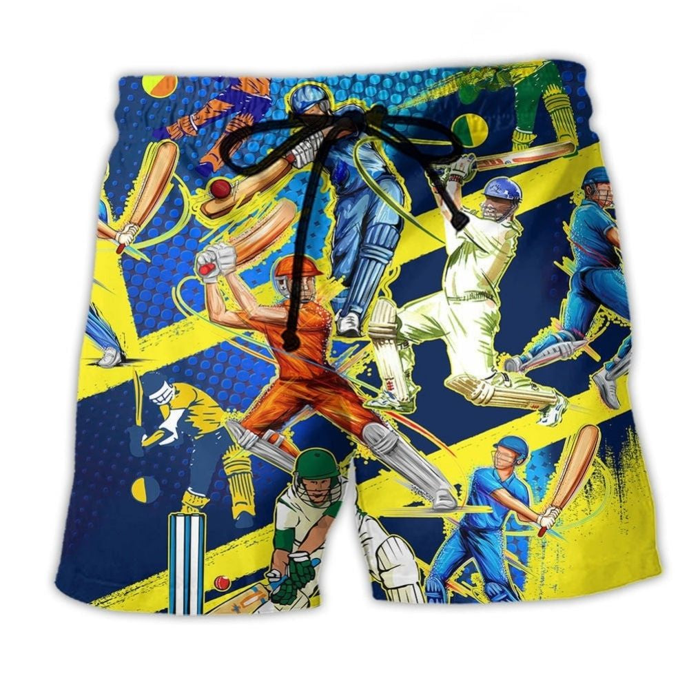 Play Cricket Sports Beach Shorts For Resort Getaways And Easy Warm Weather Wear