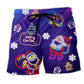 Christmas Santa Neon Party Lights Beach Shorts Design Detail For Casual Warm Weather Outfits