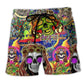 Bohemian Rock Roll Skull Beach Shorts For Holiday Cruises And Laid Back Daily Wear