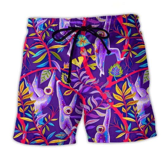 Purple Monkey Beach Shorts For Tropical Holidays And Lightweight Summer Style