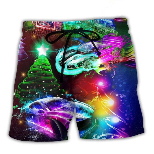 Christmas Racing Car Beach Shorts For Relaxed Shoreline Days And Memorable Gift Ideas
