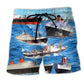 Ocean Sky Sailing Beach Shorts For Tropical Holidays And Comfortable Daily Wear