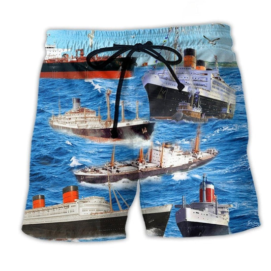 Ocean Sky Sailing Beach Shorts For Tropical Holidays And Comfortable Daily Wear