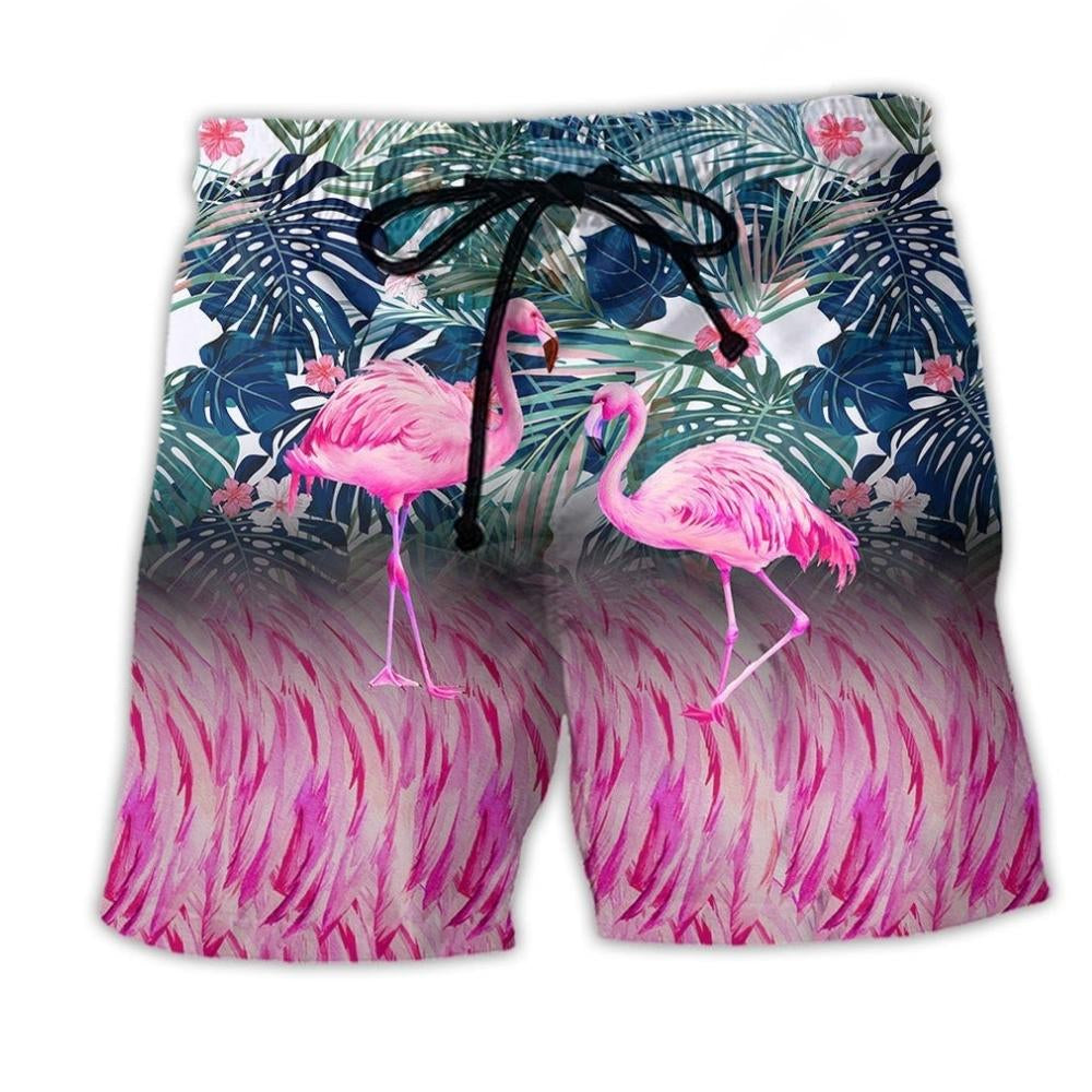 Pink Flamingo Lover Beach Shorts For Summer Vacation And Coastal Travel