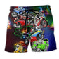Motorcycle Racing Christmas Energy Beach Shorts Design View For Poolside Relaxation And Holiday Trips