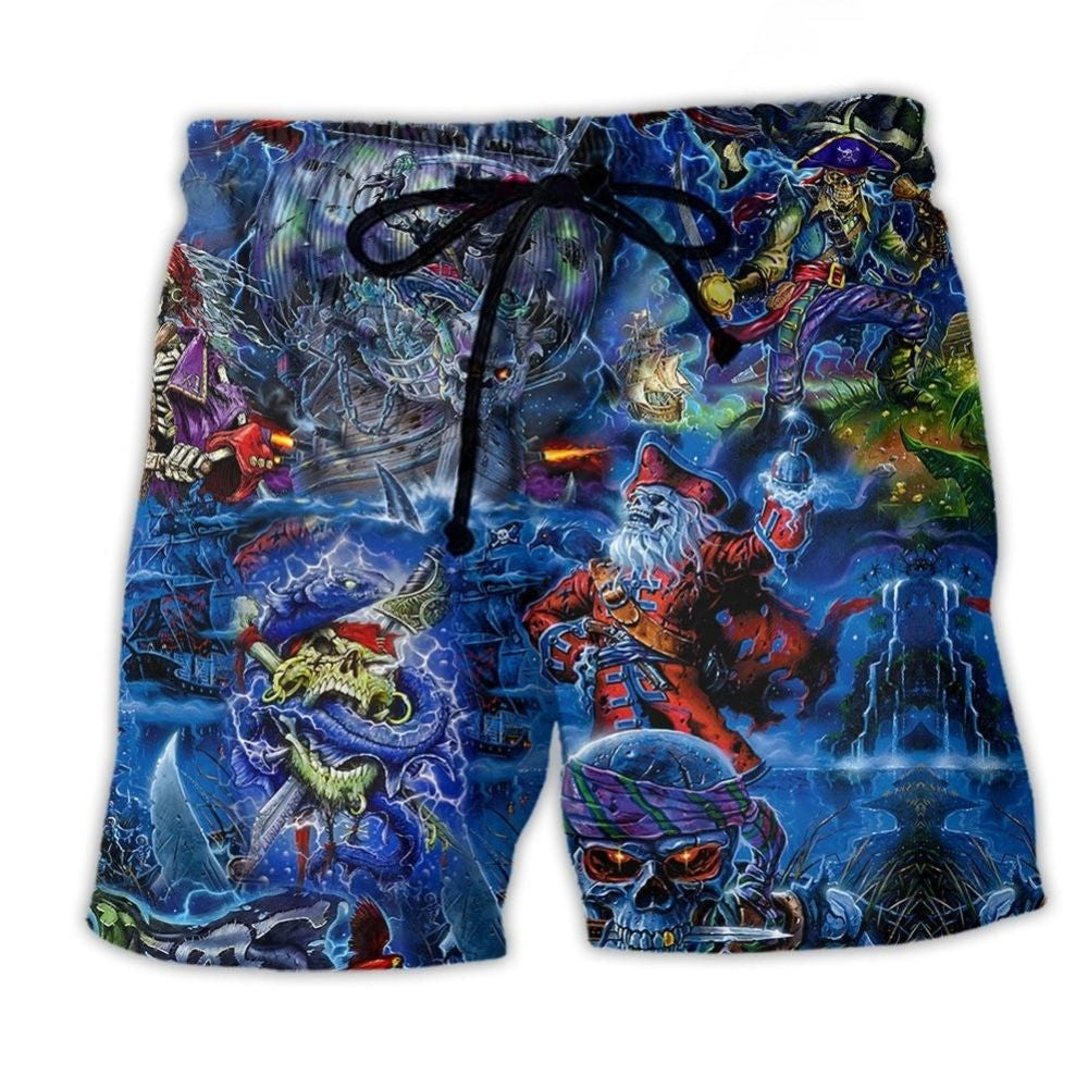 Pirate Work Like Captain Blue Beach Shorts For Summer Festivals And Thoughtful Gift Giving