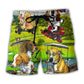 Golf Dog Driving Cart Funny Beach Shorts Design View For Comfortable Resort And Beach Styling