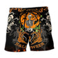 Halloween Dancing Skeleton Scary Beach Shorts For Halloween Vacation And Festival Style