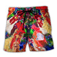 Rooster Oh Cluck Farmer Beach Shorts For Vacation Travel And Relaxed Casual Style