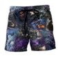 Train Billowing Smoke Lover Beach Shorts Design Detail For Motorsport Fans And Vacation Style