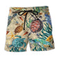 Turtle Ocean Vintage Beach Shorts For Casual Day Trips And Easygoing Coastal Style