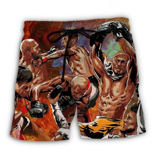 MMA Strength Combat Sport Beach Shorts Print Detail For Beach Activities And Vacation Wear