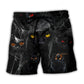 Halloween Black Cat Dark Beach Shorts For Tropical Holidays And Comfortable Resort Style