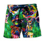 Pitbull Peace Love Colorful Beach Shorts Graphic Detail For Resort Trips And Casual Outings