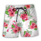 Breast Cancer Hope Life Floral Beach Shorts Pattern View For Vacation Travel And Outdoor Fun