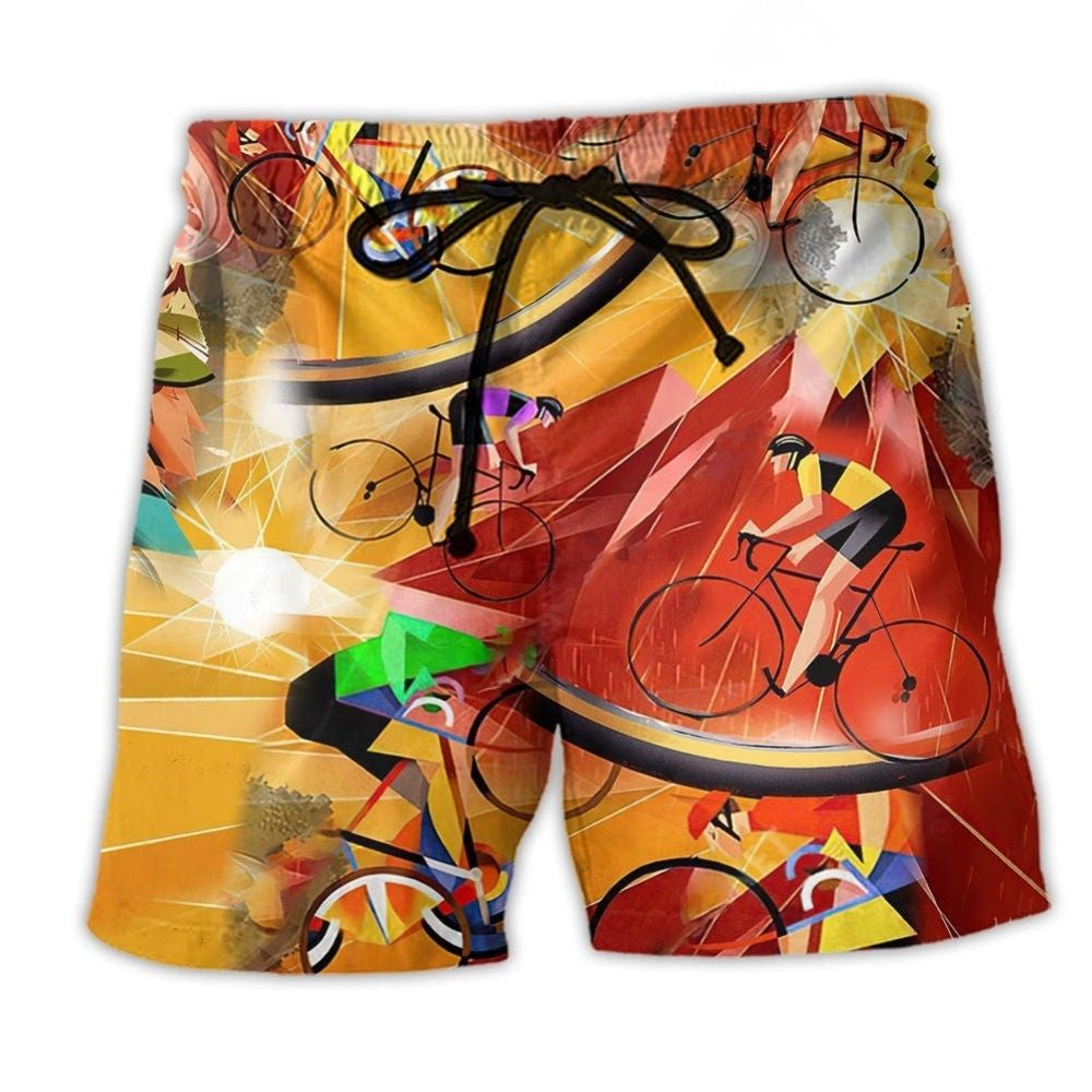Vintage Bicycle Beach Shorts For Holiday Cruises And Easygoing Coastal Style
