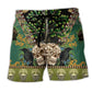 Skull Tree Nature Pattern Beach Shorts For Mythic Art Fans, Vacation Trips, And Outdoor Comfort