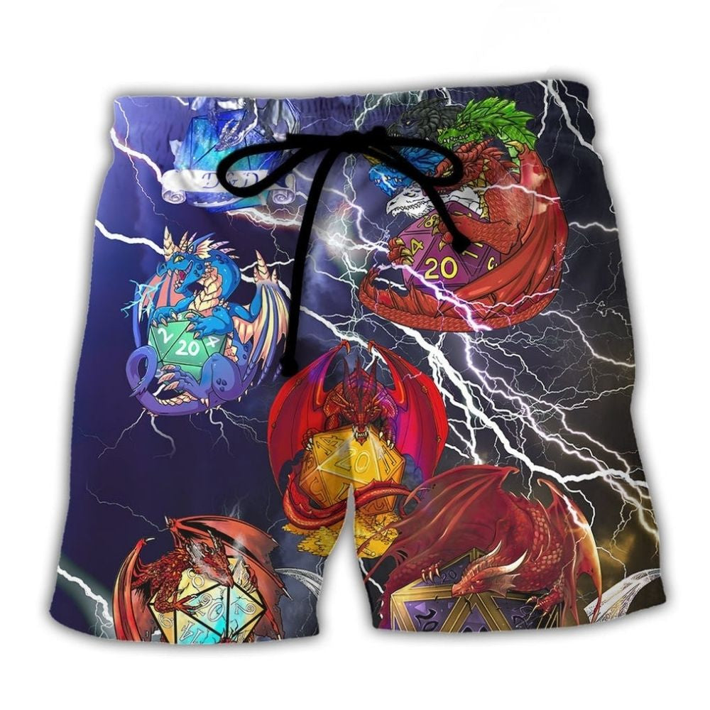 Fantasy Dragon Dice Thunder Beach Shorts For Coastal Adventures And Relaxed Summer Wear